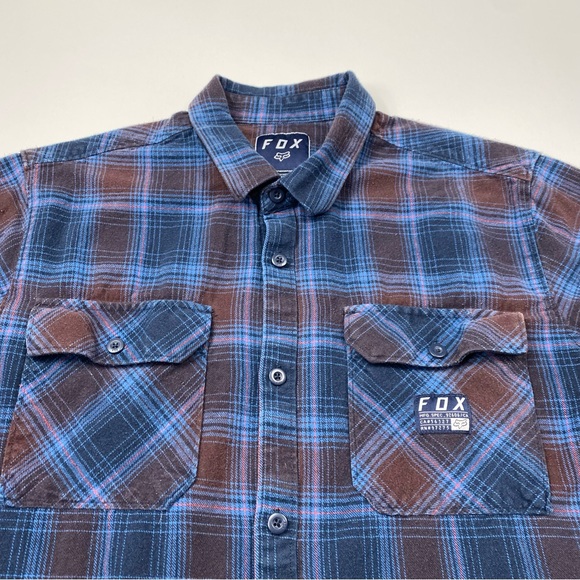 Men’s Fox Racing Long Sleeve Flannel Button Down Shirt Size Large - Picture 2 of 6
